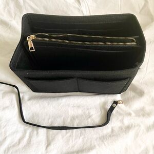 Black Purse Organizer Insert Felt Bag Organizer With Zipper Handbag Tote Shaper